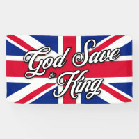 "God Save the King" on British Union Jack Flag