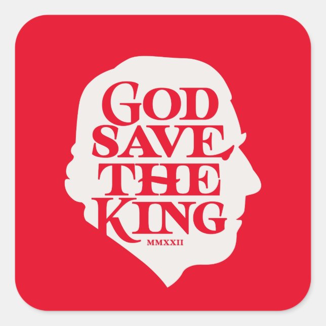 God Save the King Square Sticker (Front)