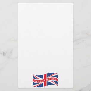 God Save the King with Union Jack Stationery