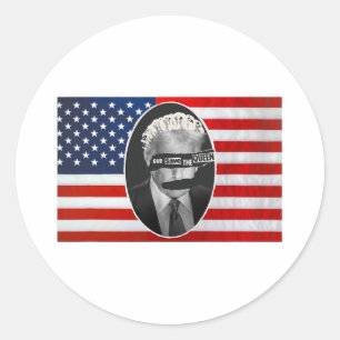 God Save The Queen Anti Trump Classic Round Sticker