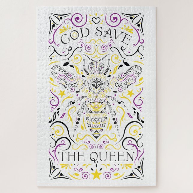 god save the queen bee jigsaw puzzle (Vertical)