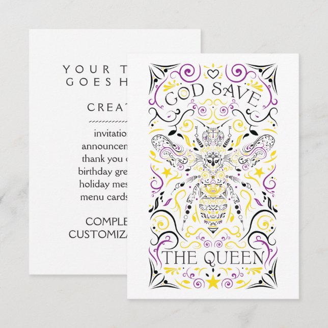 god save the queen invitation (Front/Back)