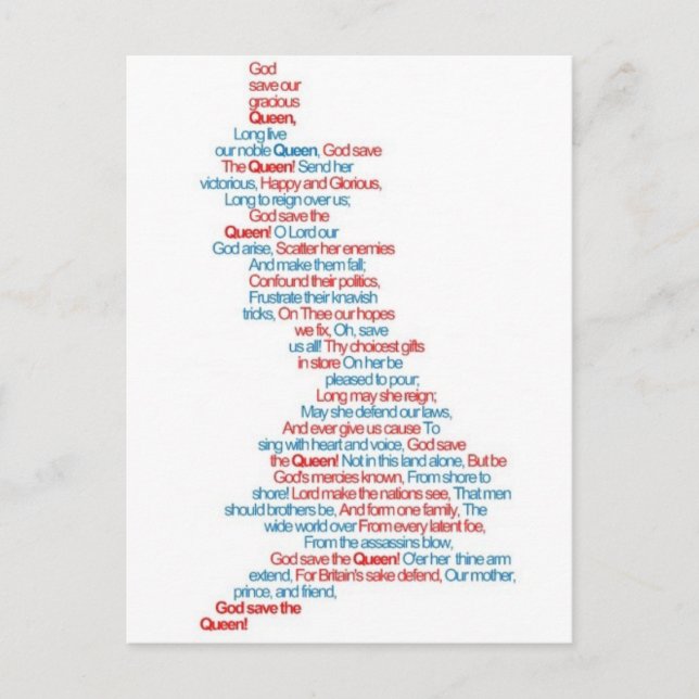 God Save the Queen Postcard (Front)