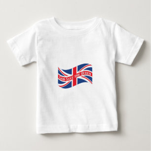 God Save the Queen with Union Jack Baby T-Shirt
