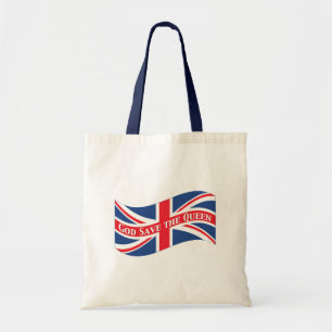 God Save the Queen with Union Jack Tote Bag