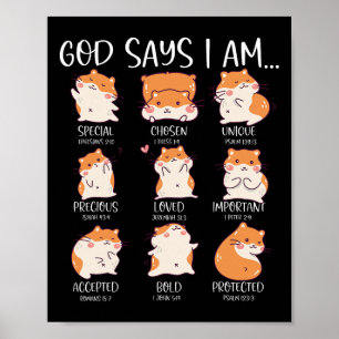 God Say I Am Lover Cute Kawaii Hamster Pet Easter Poster