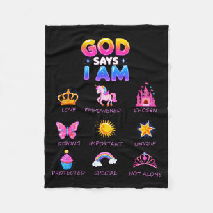 God Say I Am Princess Cute Jesus Teen Girl Toddler Fleece Blanket