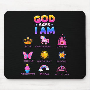 God Say I Am Princess Cute Jesus Teen Girl Toddler Mouse Pad