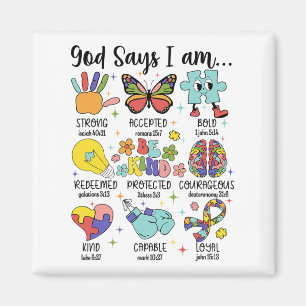 God Say I Am Strong Christian Autism Awareness  Magnet