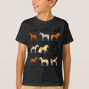 God says am horses christian women girls kids boyG T-Shirt