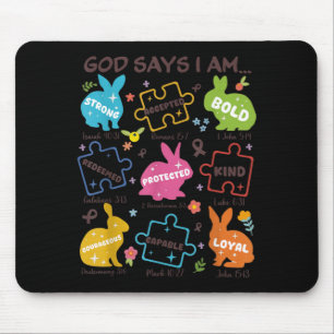 God Says Be Kind Autism Awareness SPED Easter Mouse Pad