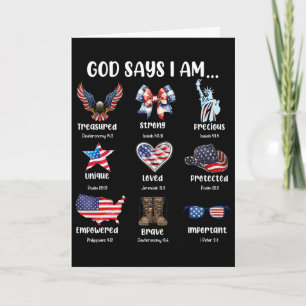 God Says I Am 4th Of July Christian Patriotic Stro Card