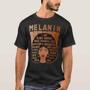 God Says I Am African American Black Woman Black H T-Shirt