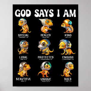 God Says I Am Astronaut Reptile Scripture Bible De Poster