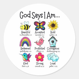 God Says I Am Bee Spring Christian Funny Easter Da Classic Round Sticker