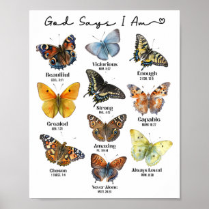 God Says I Am Bible Verse Religious Christian Butt Poster