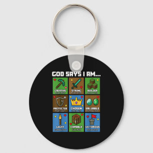 God Says I Am Bible Verses Xel Art Christian Gamer Key Ring
