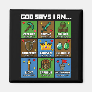 God Says I Am Bible Verses Xel Art Christian Gamer Magnet
