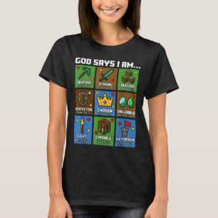 God Says I Am Bible Verses Xel Art Christian Gamer T-Shirt