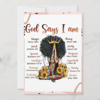 God Says I AM Black Christian Women Sista Melanin