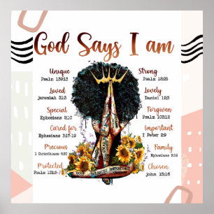 God Says I Am Black Queen Poster