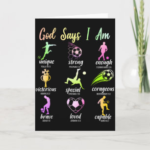 God Says I Am Christian Bible Verse Religious Socc Card