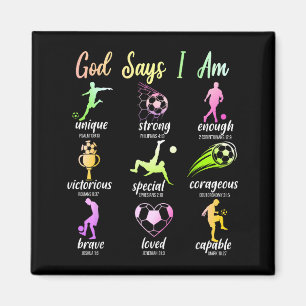 God Says I Am Christian Bible Verse Religious Socc Magnet