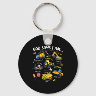 God Says I Am Christian Bible Verses Boys Construc Key Ring
