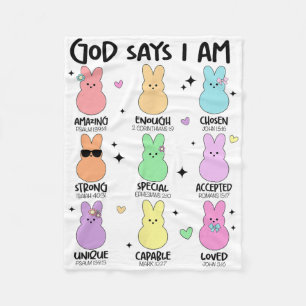 God Says I Am Christian Boys Girls Toddler Kids Ea Fleece Blanket