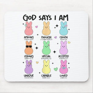 God Says I Am Christian Boys Girls Toddler Kids Ea Mouse Pad