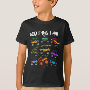 God Says I-am Christian Easter Truck Religious Boy T-Shirt