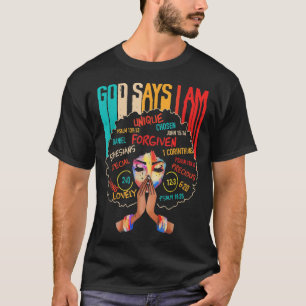 God Says I Am Christian Faith Believer Vintage Sty T-Shirt