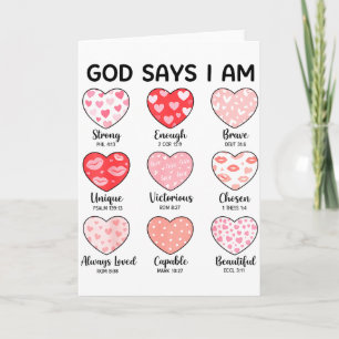 God Says I Am Christian Faith Heart Valentine Jesu Card