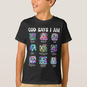 God Says I Am Cute Sea Turtle Scripture Design T-Shirt