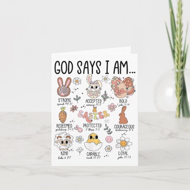 God Says I Am Easter Day  Card (Front)