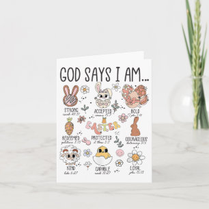 God Says I Am Easter Strong Accepted Bold Women Gi Card