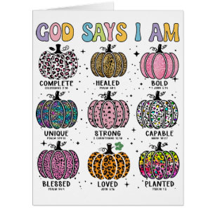 God says I am fall autumn harvest falling leaf Hal