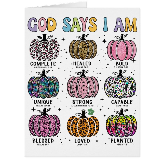 God says I am fall autumn harvest falling leaf Hal (Front)
