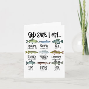 God Says I Am Fishing Christian Religious Bible Ve Card