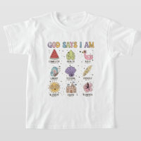 God Says I Am Graphic T-Shirt for Kids