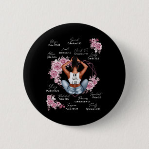 God Says I Am Melanin Black History Month African  6 Cm Round Badge