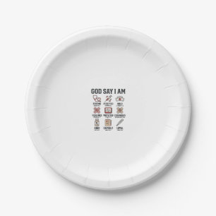 God Says I Am Nurse Faith Vintage Engraving Design Paper Plate