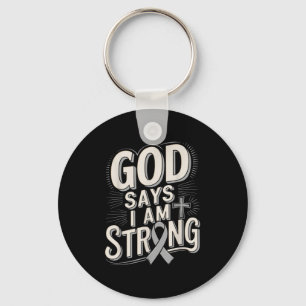 God Says Im Strong Survivor Diabetes Awareness  Key Ring