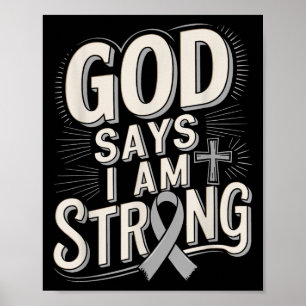 God Says Im Strong Survivor Diabetes Awareness  Poster