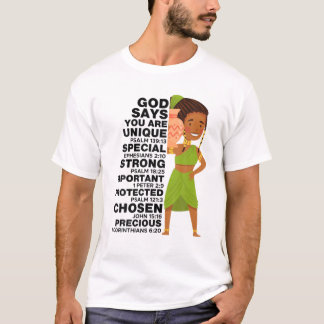 God Says Melanin Girl International Women Day Girl T-Shirt