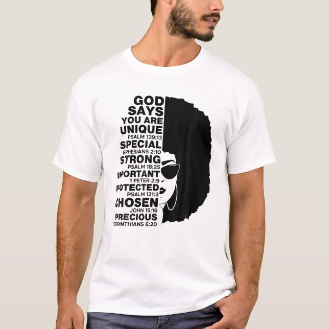 God Says Melanin Girl International Women Day Girl T-Shirt (Front)