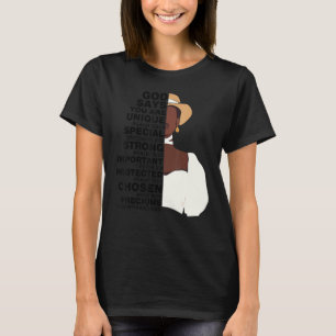 God Says Melanin Girl International Women Day Girl T-Shirt