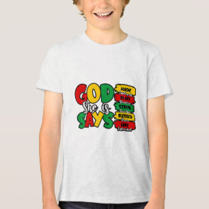 God Says She Is Bible Verse Juneteenth Black Freed Tri-Blend Shirt
