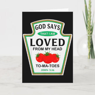 God Says That I Am Loved Condiment Costume Party M Card