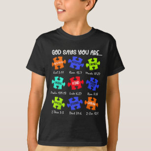 God Says You Are Autism Awareness Puzzle Be Kind C T-Shirt